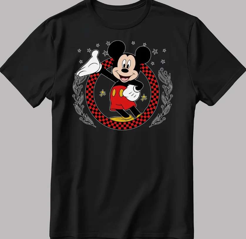 ディズニーキャラクタープリントクリエイティブTシャツレディースTシャツアニメキャラクター愛好家カップルユニバーサルTシャツ