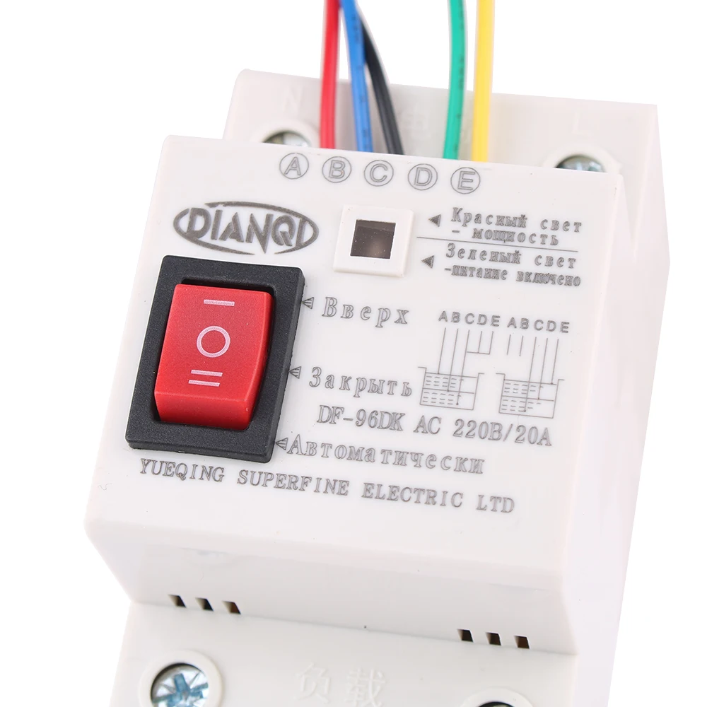 Imagem -03 - Interruptor de Controlador de Nível de Água Tanque de Água Sensor de Detecção de Nível Líquido Controlador de Bomba 2m Fios 20a 220v Df-96d Df-96dk