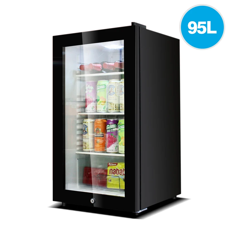 62L/95L Refrigerator Home Appliances Small Size Freezer / Mobile Home Fridge Freezer / Mini Bar Fridge with Glass Door