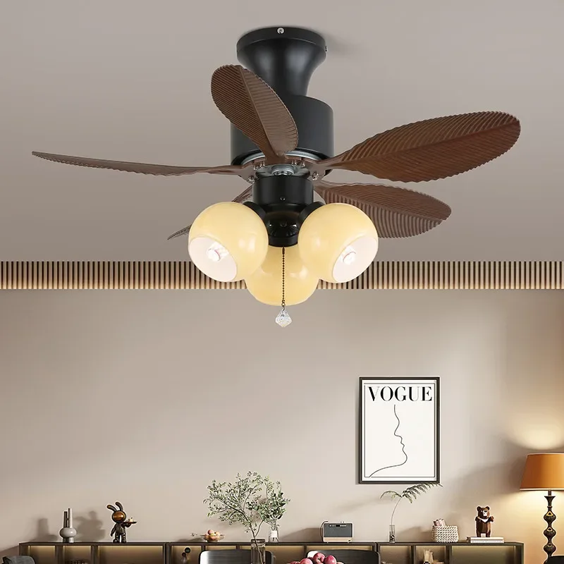 

TINNY European Luxury Fan Light American Retro Living Room Restaurant Bedroom Study Villa Cafe LED Remote Electric Fan Light