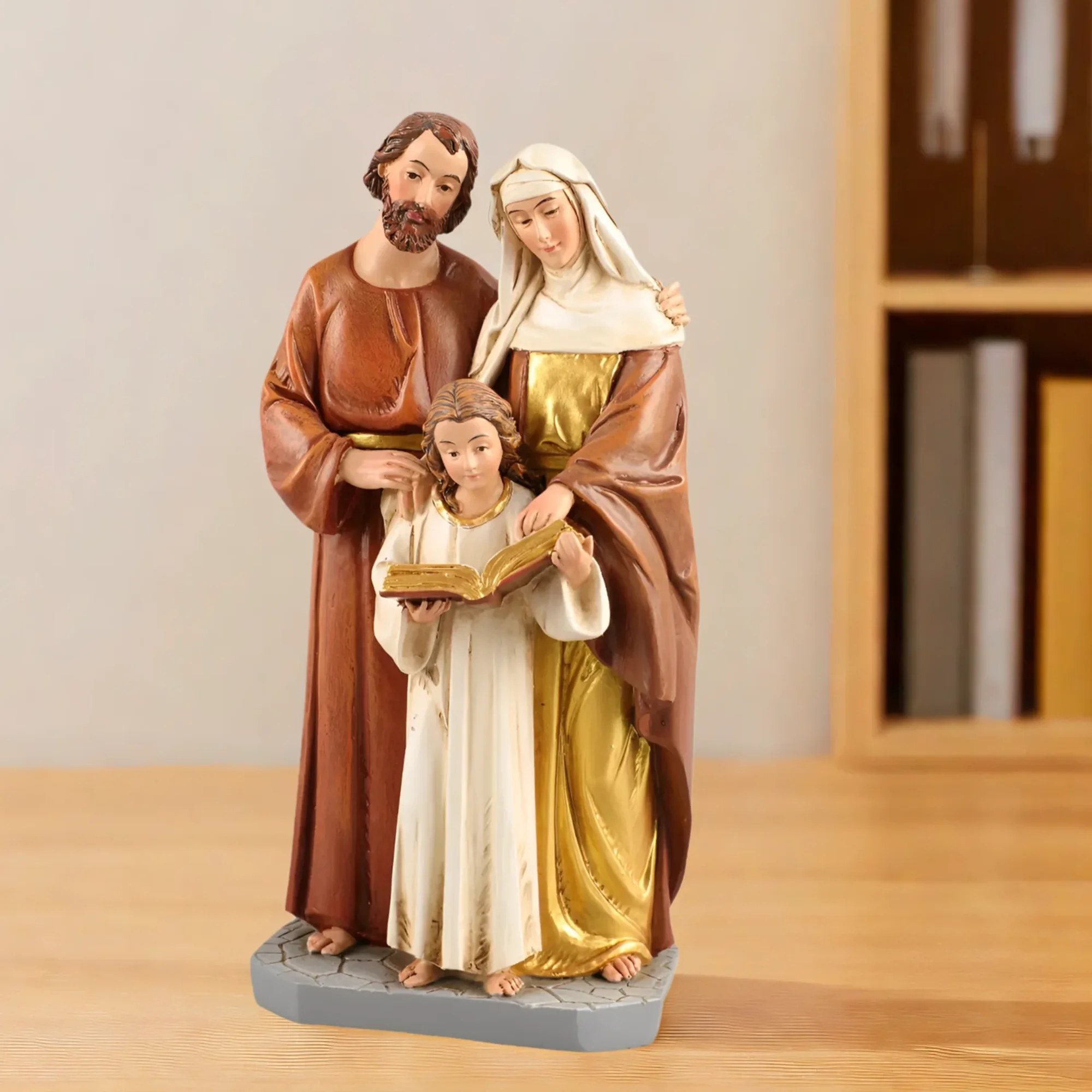 تمثال عائلة سانت آن مقاس 7.48 بوصة ارتفاع، زينة تمثال راتنج مريم العذراء، ديكور قابل للجمع، هدية عيد الميلاد #5