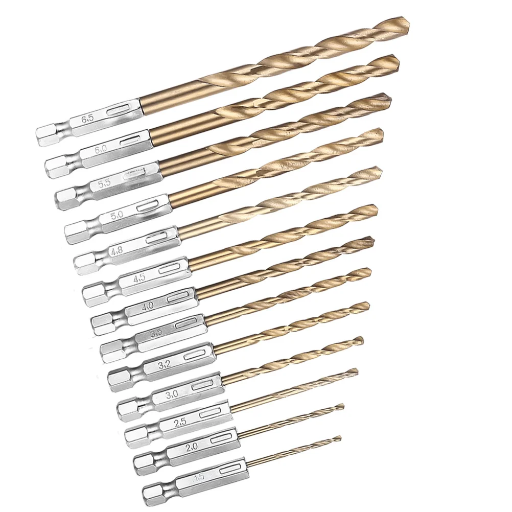 

2Sets Drill Bit Set Precise Hss Titanium Coated Industrial Grade for Plastic Aluminum Copper Steel DIY