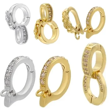 ZHUKOU جديد الذهب اللون جولة السنانير للنساء DIY اليدوية قلادة مجوهرات السنانير اكسسوارات لوازم بالجملة VK129