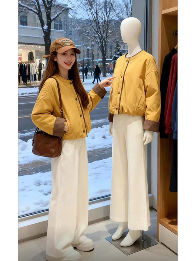 

Korean Sle ort Thin Cotton Jaet Women's Commuter Versatile Cotton Coat Winter New Arrival Faionable Casual Outerwear