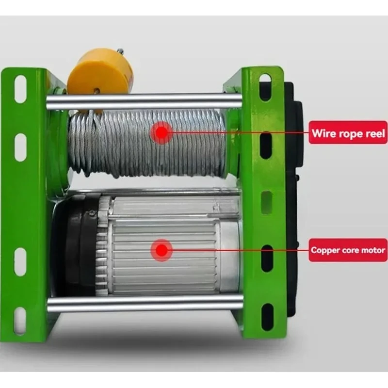 

1800W 220V Electric Winch 400-800KG Electric Hoist 30M Steel Wire Rope Windlass Winding Engine Elevator Household Building Crane