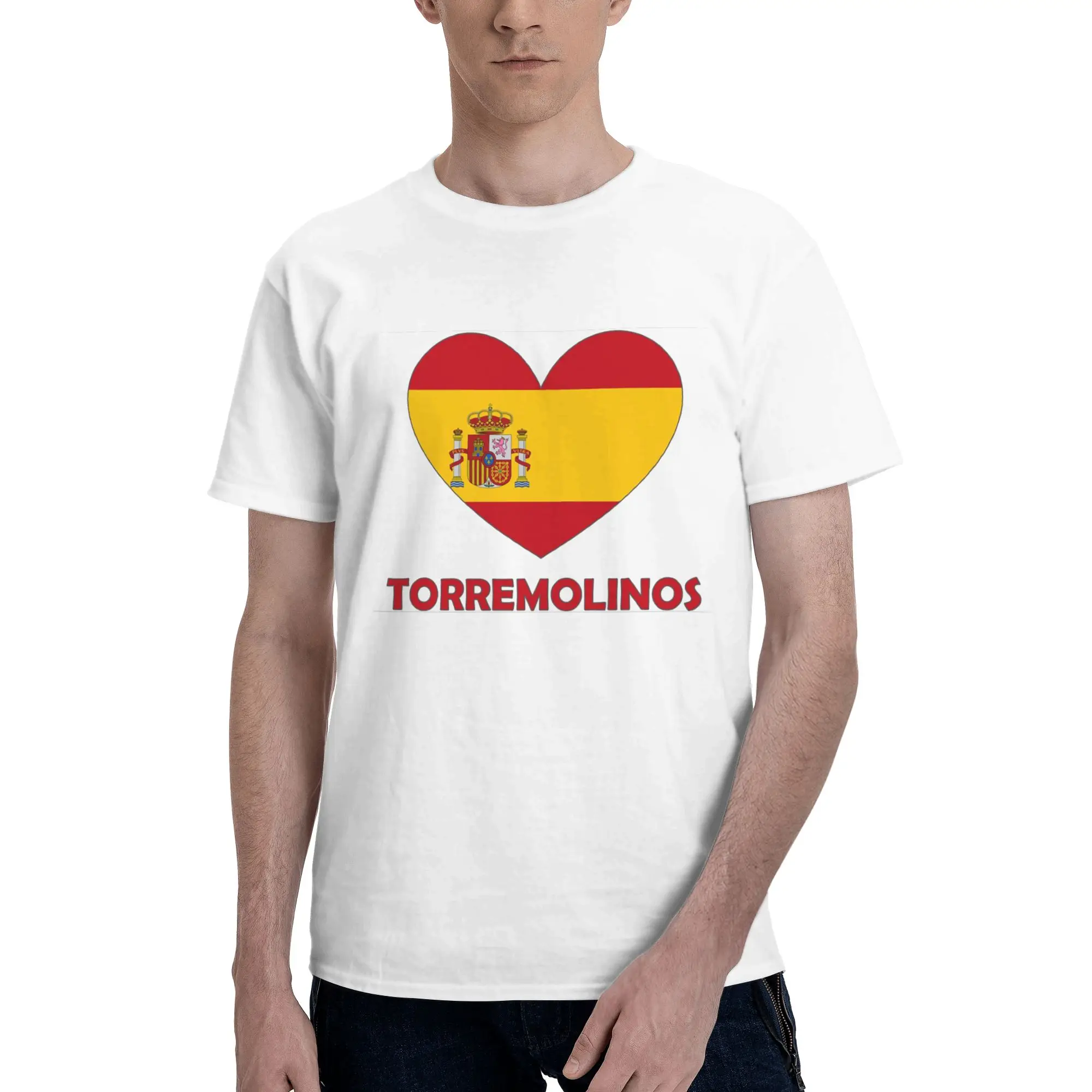 

Heart Flag Love Torremolinos Spain 100% Cotton T-Shirt Men'sFunny T Shirts Men Round Neck Short Sleeve S-6XL