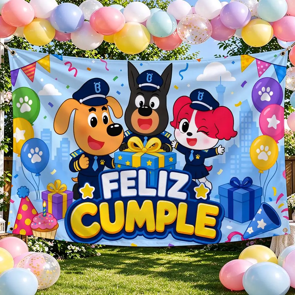 Animation Safety Sheriff Labrador Flags Banner For Bedroom Outdoor Living Room Restaurant Bar Wall Decor Party