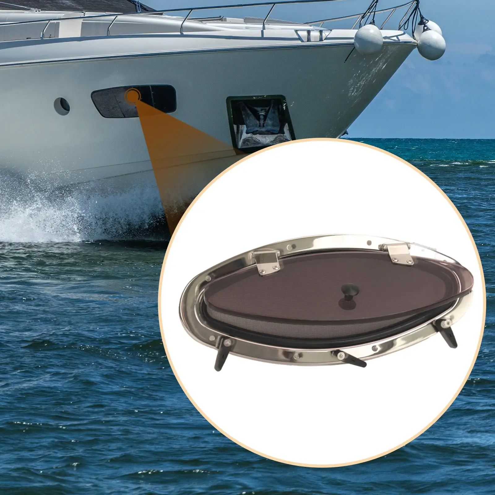 نافذة بورتول مع شاشة، نافذة مفتوحة سهلة التركيب بديلة بمقبض مقبض للقوارب RV #2