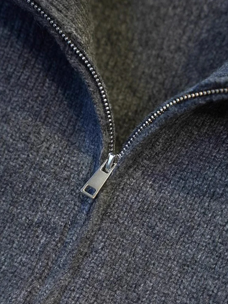 Comfortable Knitted Wool Sweater Double Zipper Svel Vest Autumn Winter Design High Faion European Sle Faionable Top