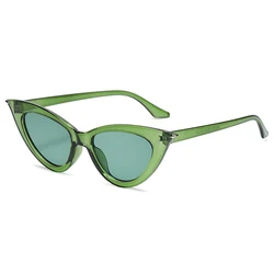 Women Cat Eye Sunglasses Small Size Brand Designer Fashion Retro Ladies Cateye Decoration Sun Glasses Female Green Shades UV400