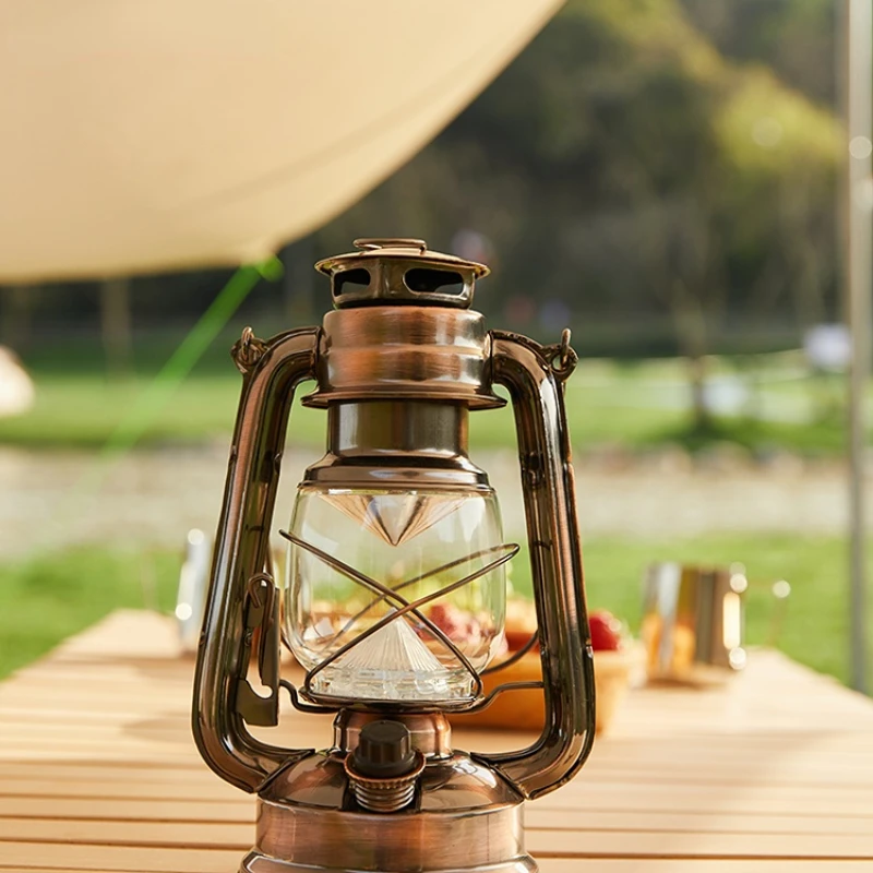 Outdoor Camp Light Camping Retro Camping Light Old Fashioned Imitation Kerosene Lamp Hanging Super Long Endurance Ornament