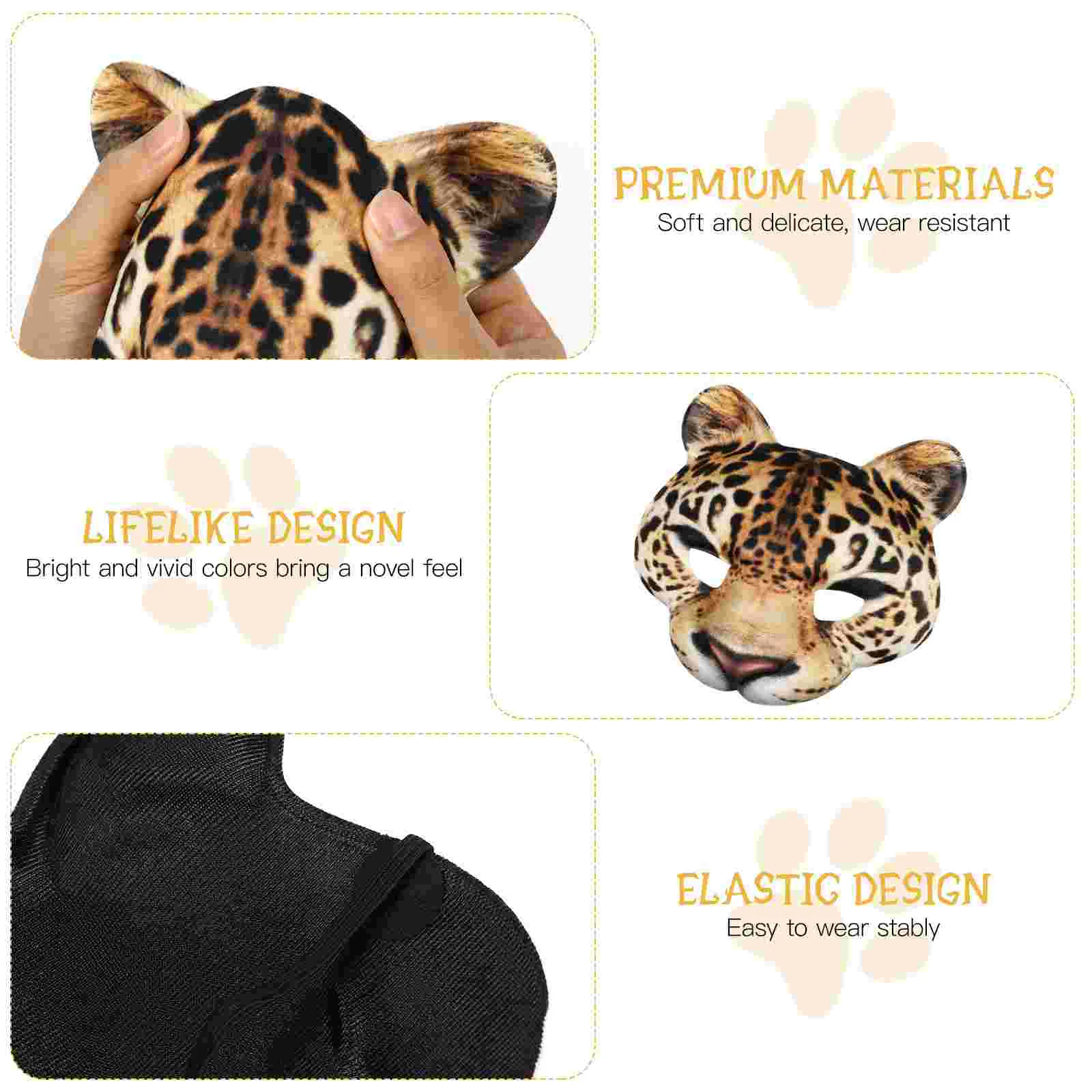 Halloween Mask Party Masquerade Animal Leopard Half Face Cosplay Make up Decorate Supplies