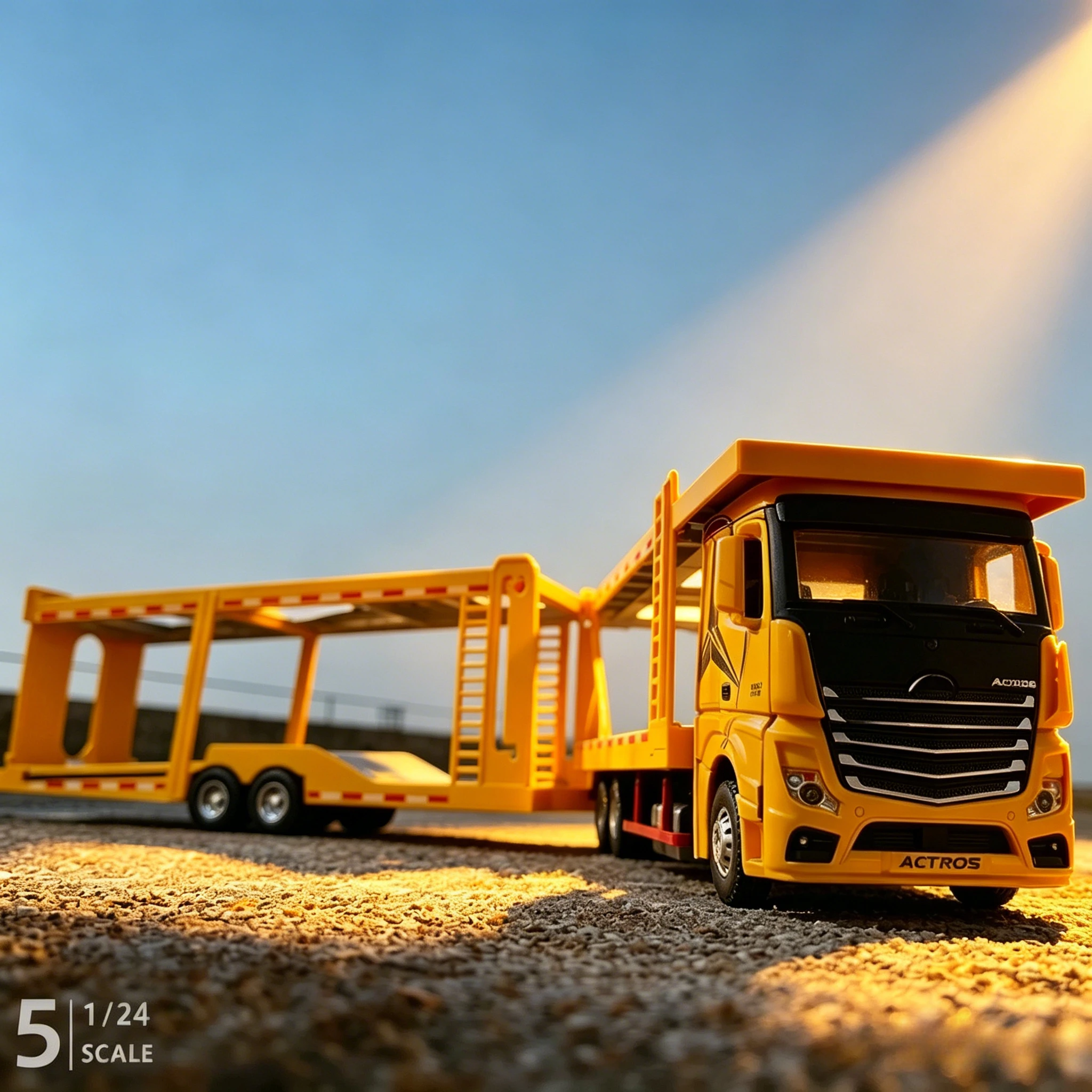 

1:24 Double Decker Flatbed Transport Truck Alloy Diecast Car Model Toy with Sound Light Door Can Open Collection Gift for Boy