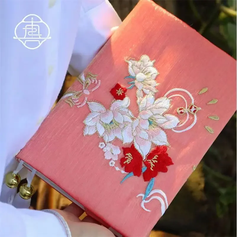 【Carp lotus flower】Original Handmade A5/A6 Notebook Covers Protector Book Sleeve Crafted Fabric Products Diary Cover in Stock