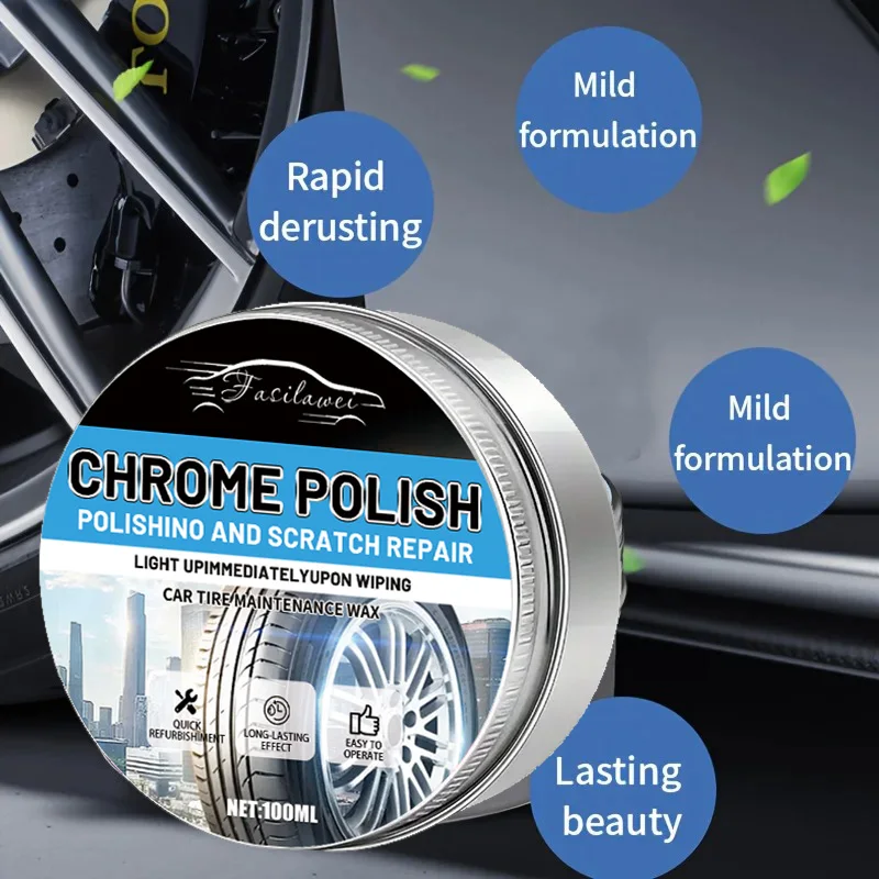 

Реставратор хромированного блеска для окон и металлических поверхностей автомобиля — паста для удаления ржавчины и полировки, удаляет пятна и окисление, восстанавливает