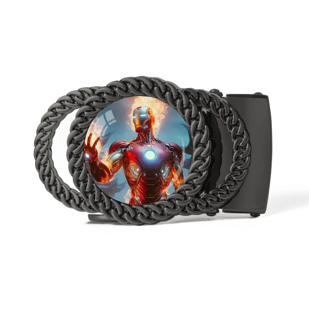 Tema del film Steel Man Fibbia a cricchetto automatica Moda Accessori per cinture personalizzati Regalo per gli amici