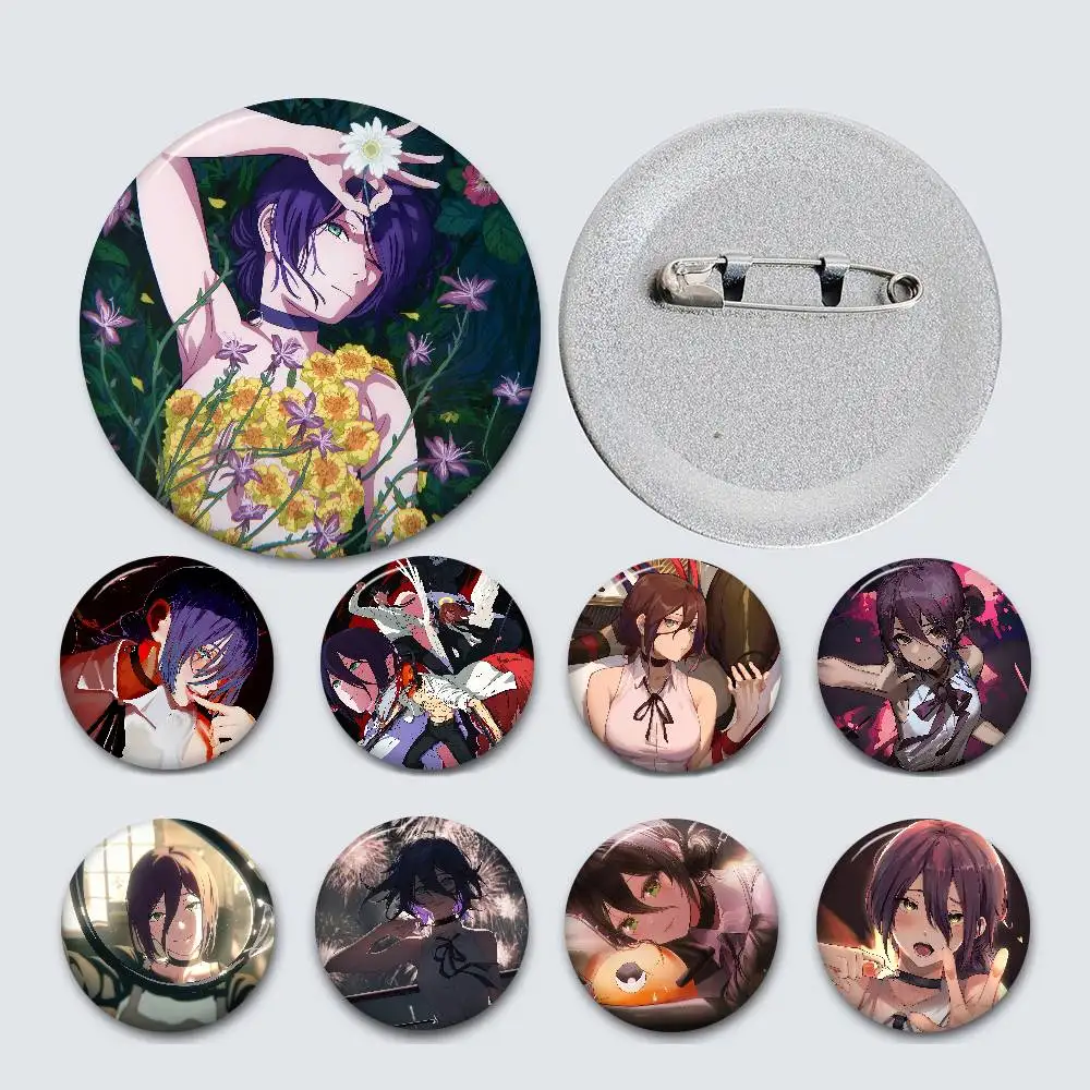 Chainsaw Man The Movie Reze Arc 32/44/58 mm anpassbare Knopfnadeln, niedlich, lustig, kreativ, Abzeichen, Schmuck, Dekor, Geschenke für Freunde