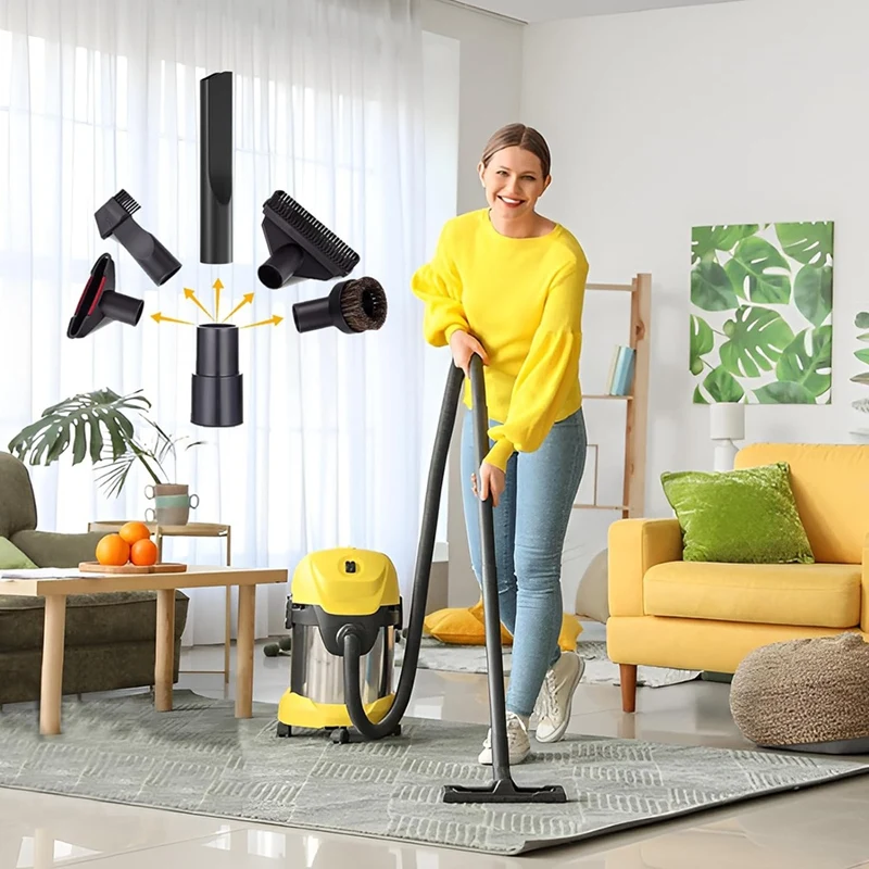 مجموعة فوهة المكنسة الكهربائية للمكنسة الكهربائية 32-35 مم، فرشاة مرفقة للمكنسة الكهربائية العالمية مع فرشاة أثاث فوهة الشقوق