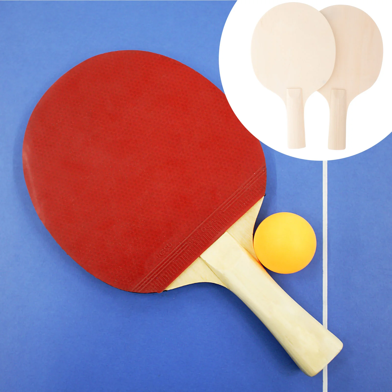 2 Pcs Tennis Practice Ball DIY Table Racket Unfinished Toy Light Brown Wooden Outdoor Playset