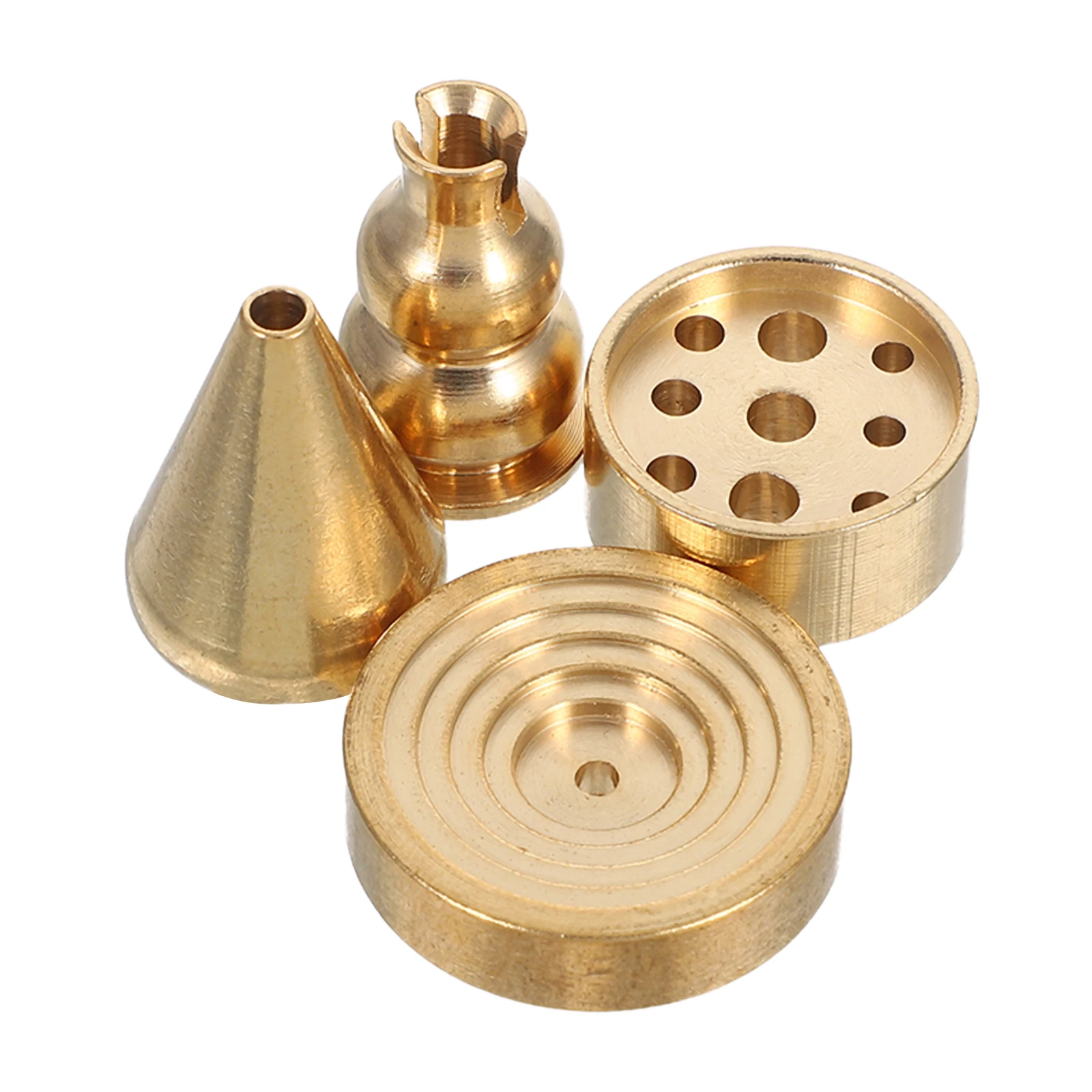 

4pcs Brass Incense Holder Set Sturdy Coil Burner Stick Catcher Holes Elegant Zen Design For Yoga Spa Home Office Indoor Outdoor