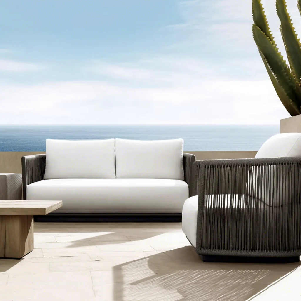 2026 Customized Modern Teak Wood Rope Sofa Set for Living Room Dining Villa Hotels Luxury Wood Furniture for Courtyard Park