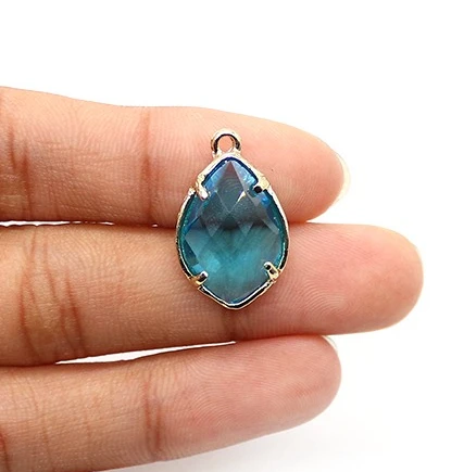 

Exquisite Natural Stone Glass Cut Polished Marquise-Shaped Edged Single-Hole High-Appearance Pendant DIY Necklace Accessories