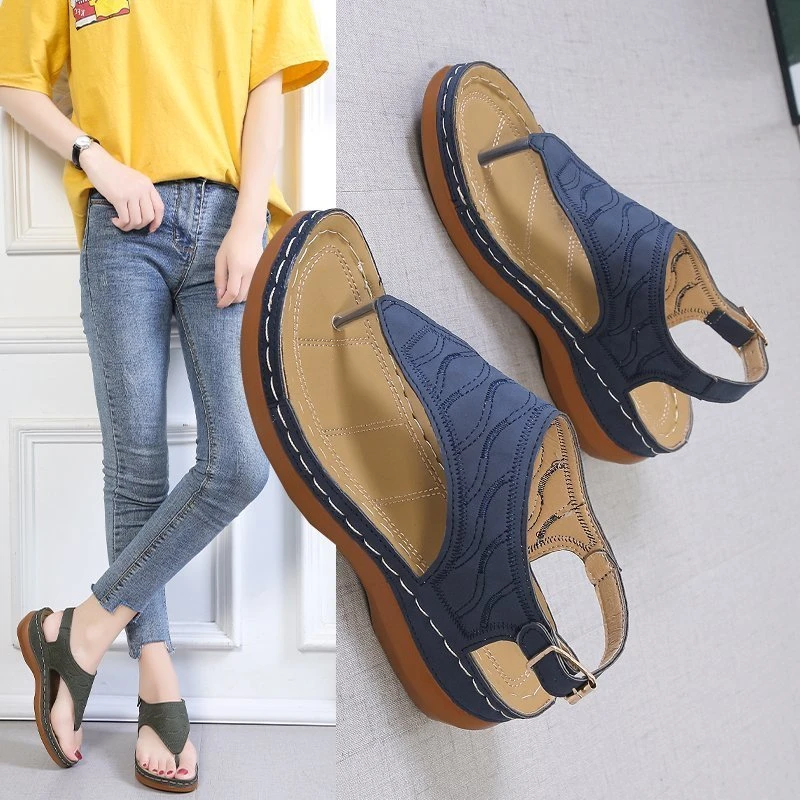 Sommer Oxford Frauen Sandalen Wohnungen Hausschuhe Pu Leder Flip-Flops Gürtel Schnalle Weibliche Schuhe 2025, Neue Rom Mode Frauen Rutschen – Detail 21