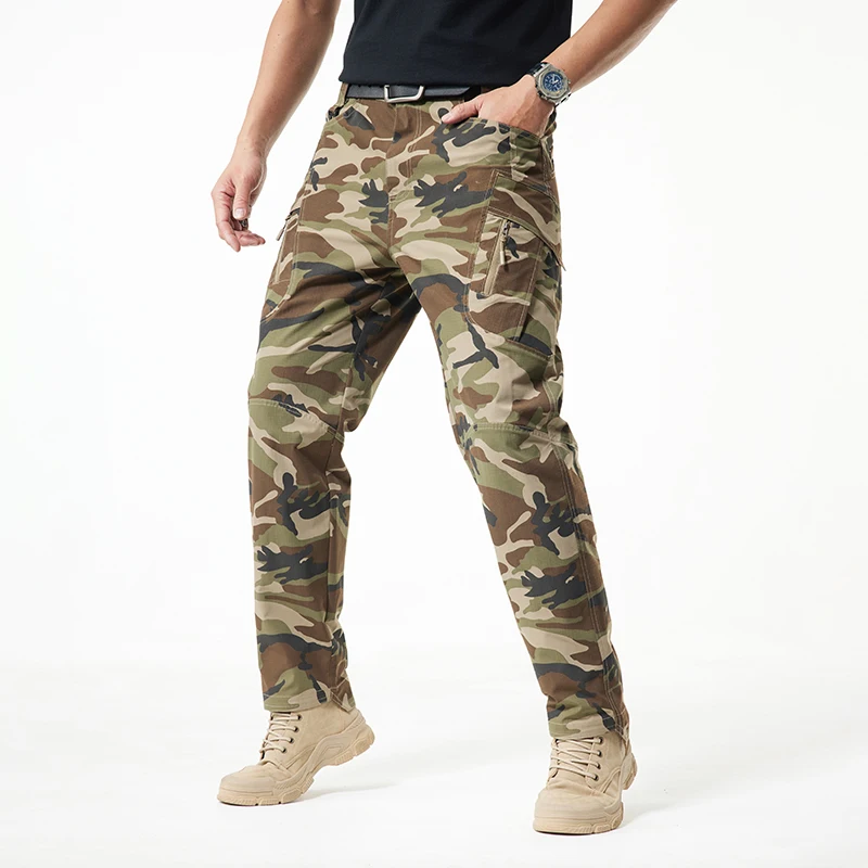 

Мужские камуфляжные брюки-карго, военные тактические брюки с 4 карманами и регулируемым поясом, уличные рабочие брюки для пешего туризма и охоты