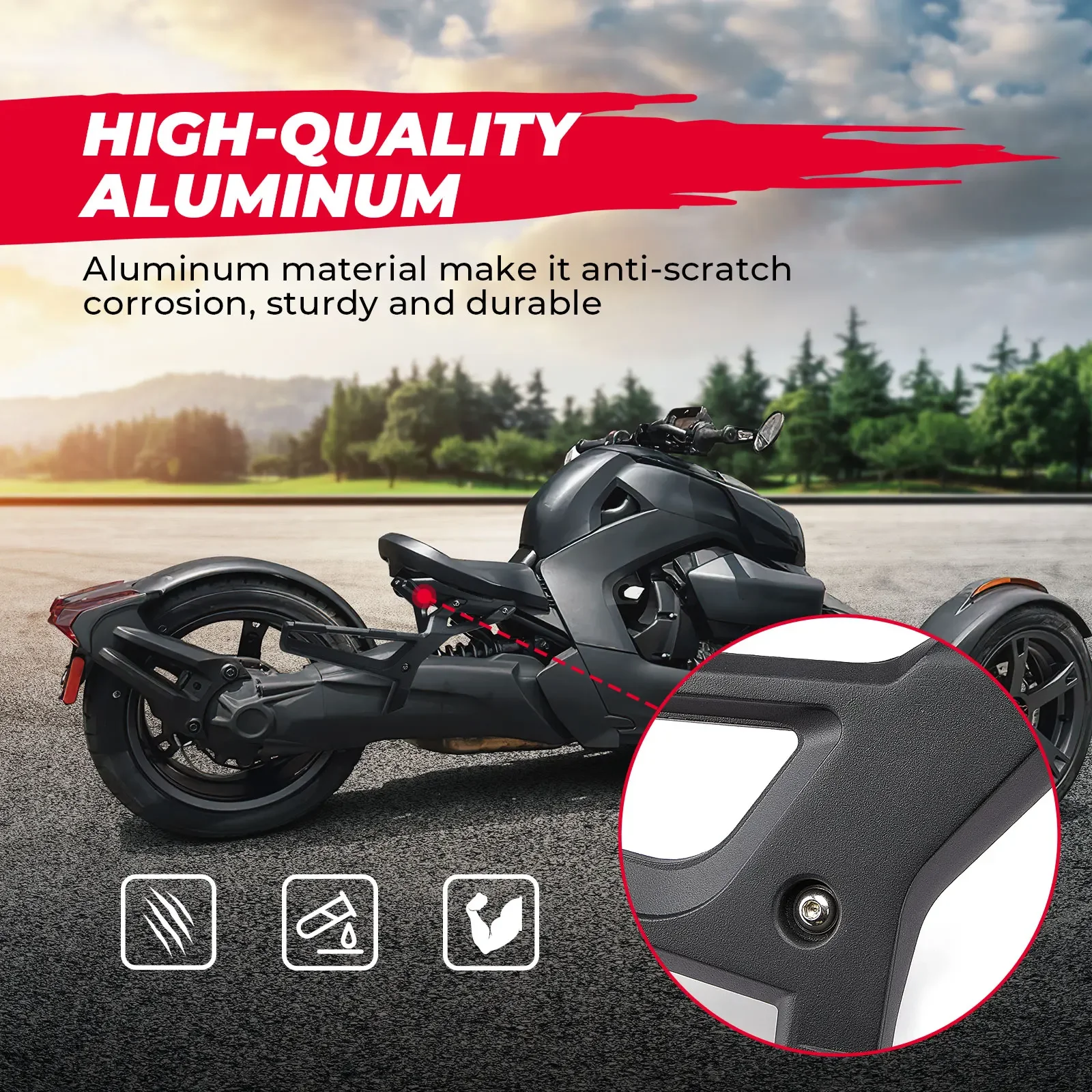 Aluminum Saddlebag Rack Support Brackets kit For Can-Am Ryker 600 900 Sport Ryker Rally Edition 219400856 Luggage Bag Rack