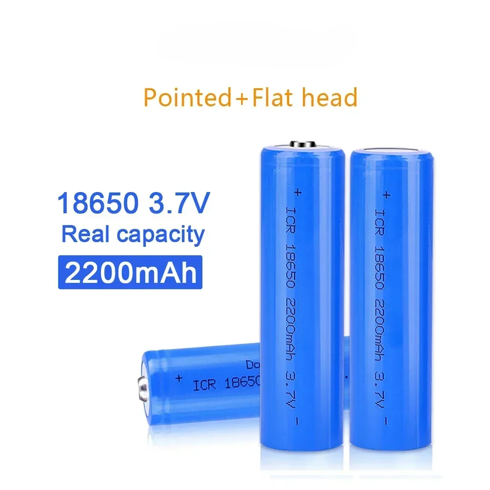 18650 3.7V 2200mAh rechargeable lithium battery for flashlight, laser pen, small fan, solar street light