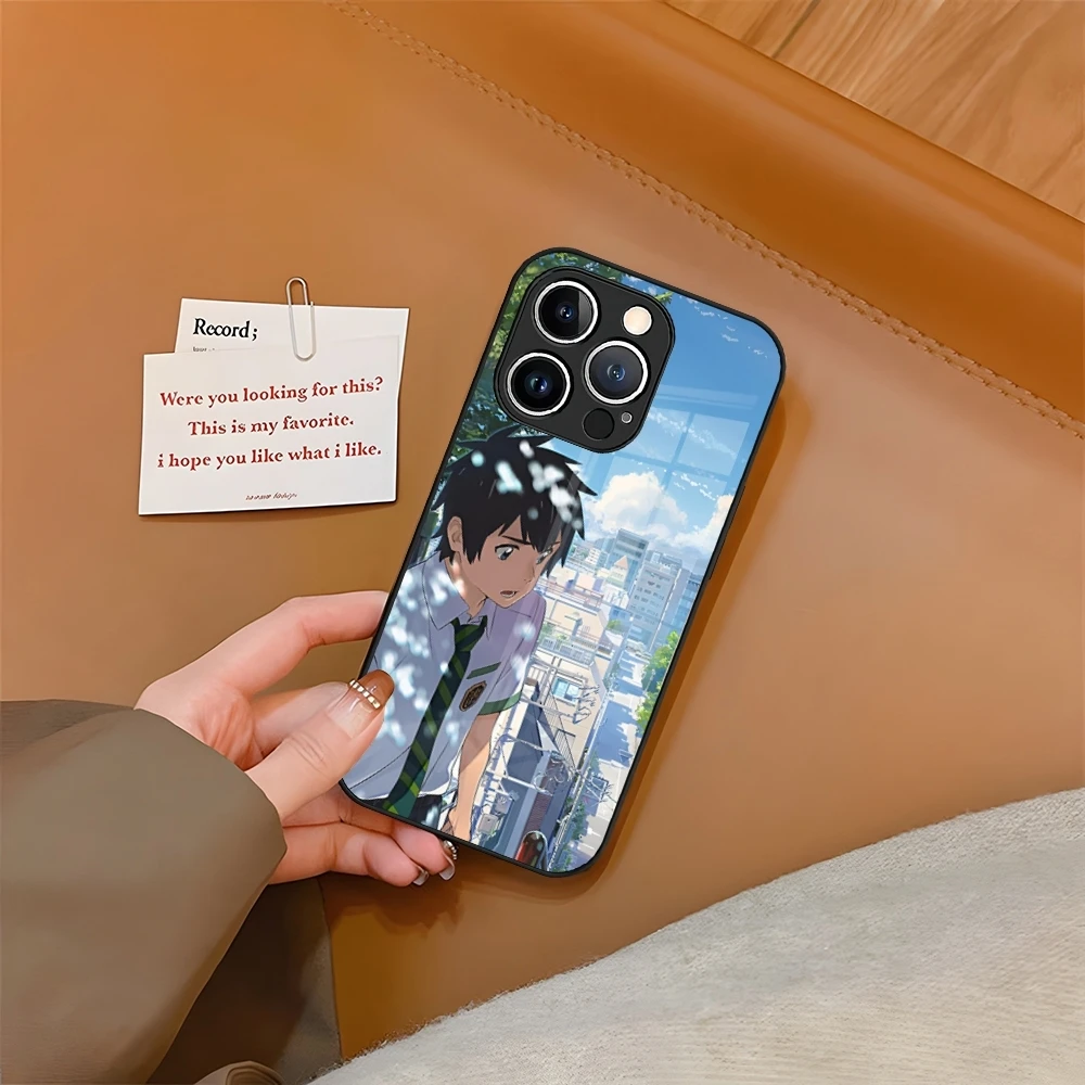 Your Name Phone Case Tempered Glass For iPhone 16 15 13 14 12 11 Pro XS Max Plus Mini SE2020 Coque