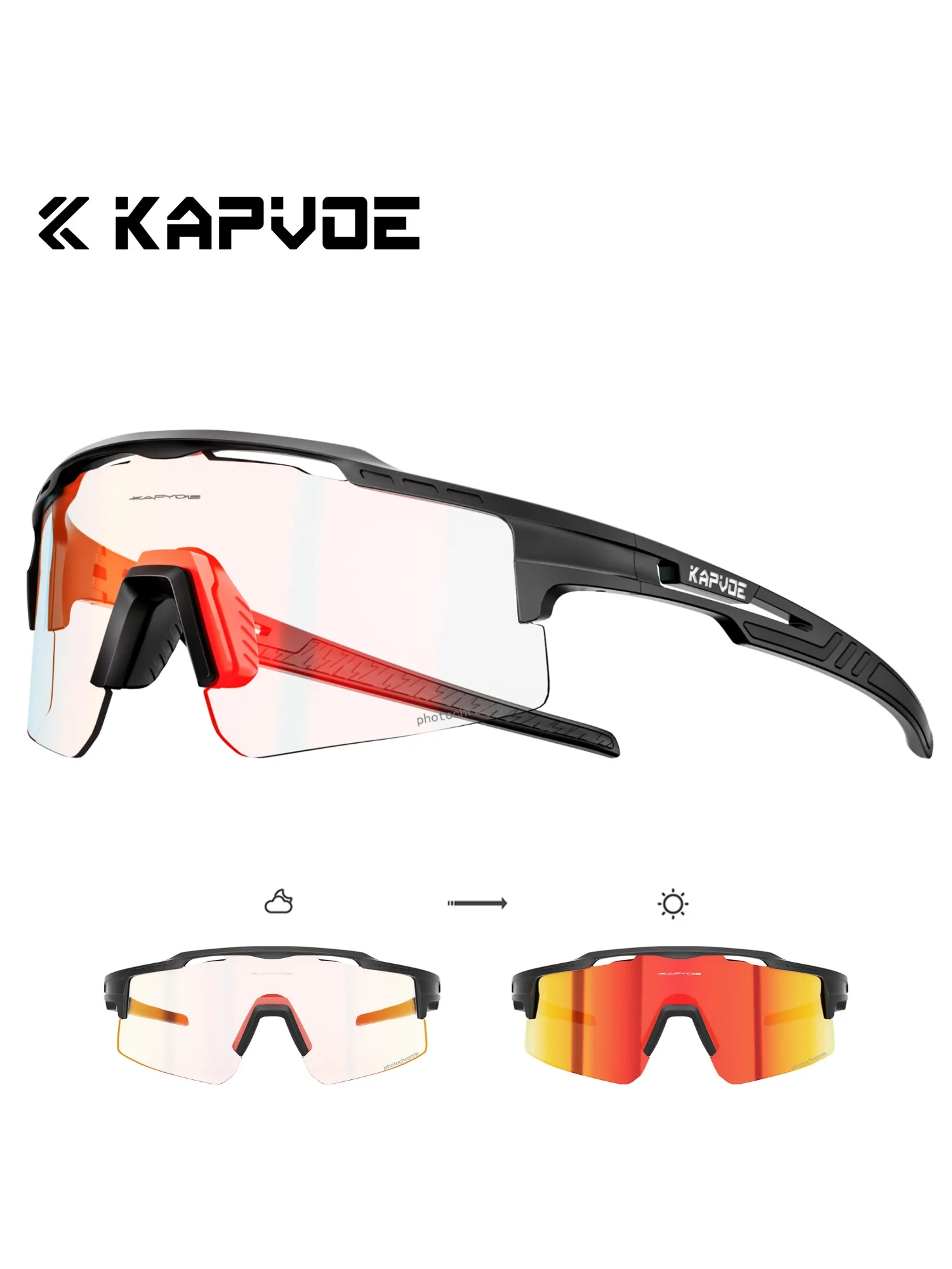 AliExpress kapvoe KAPVOE Photochromic Hiking Eyewear Cycling Sunglasses Women Night Cycling Glasses Men's Bike Sports Outdoor UV400 Bike Goggles