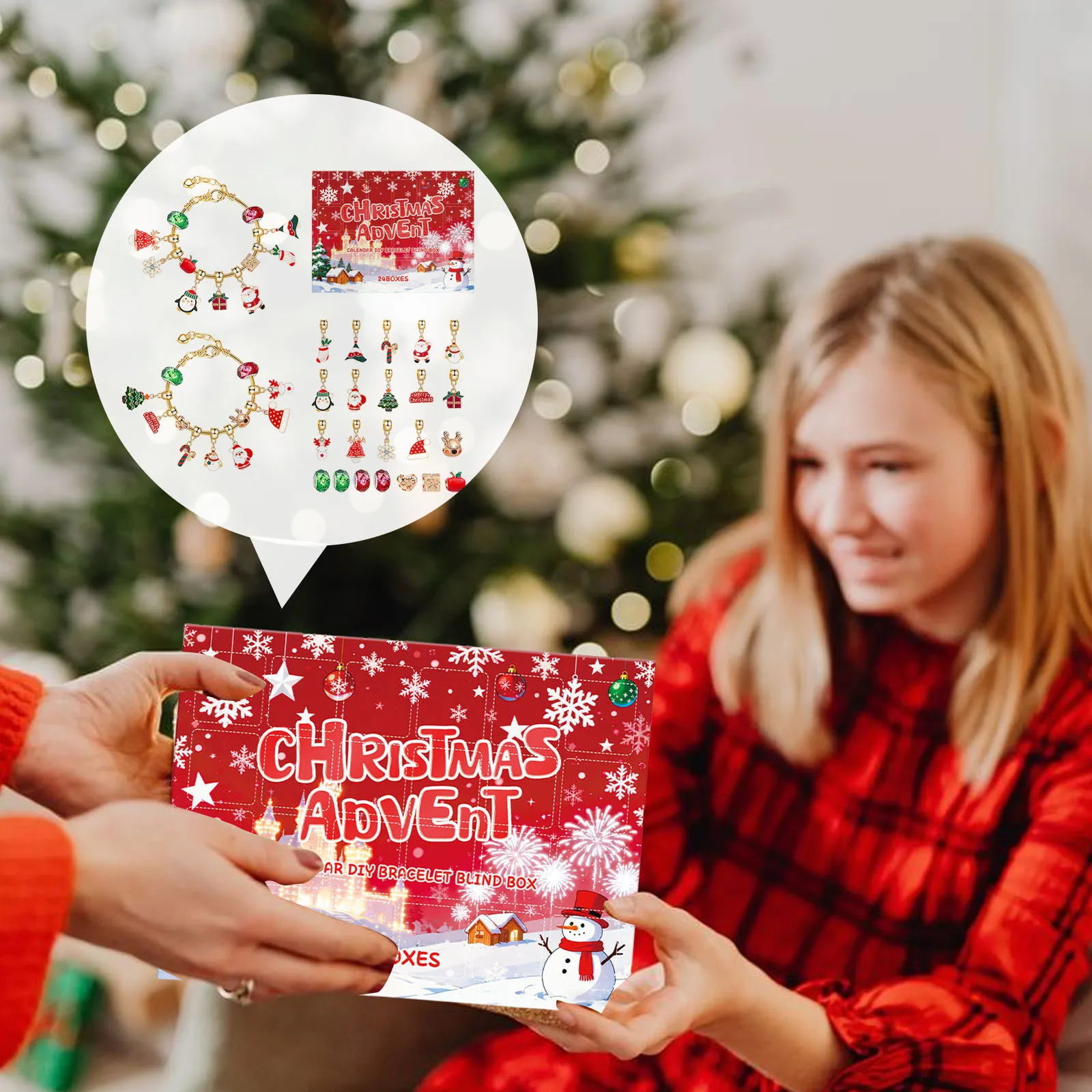 Rechargeable Kitchen Scale with Timer Advent Calendar 2025 Girls Bracelet 24 Day Xmas Countdown 30 Second Timer for Hand Washing