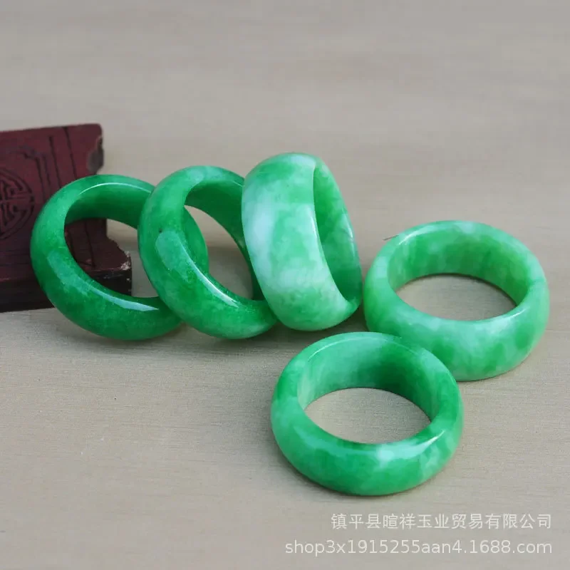 Natural green Jade 7-10 Size  Ring Chinese Jadeite Amulet Fashion Charm Jewelry Hand Carved Crafts Gifts Women Men