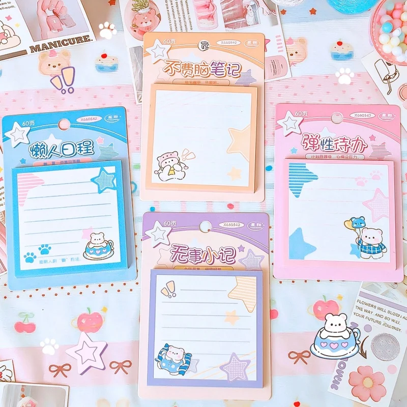 24pcs/lot Kawaii Bear Memo Pad Sticky Notes Cute N Times Stationery Label Notepad Bookmark Post School Supply