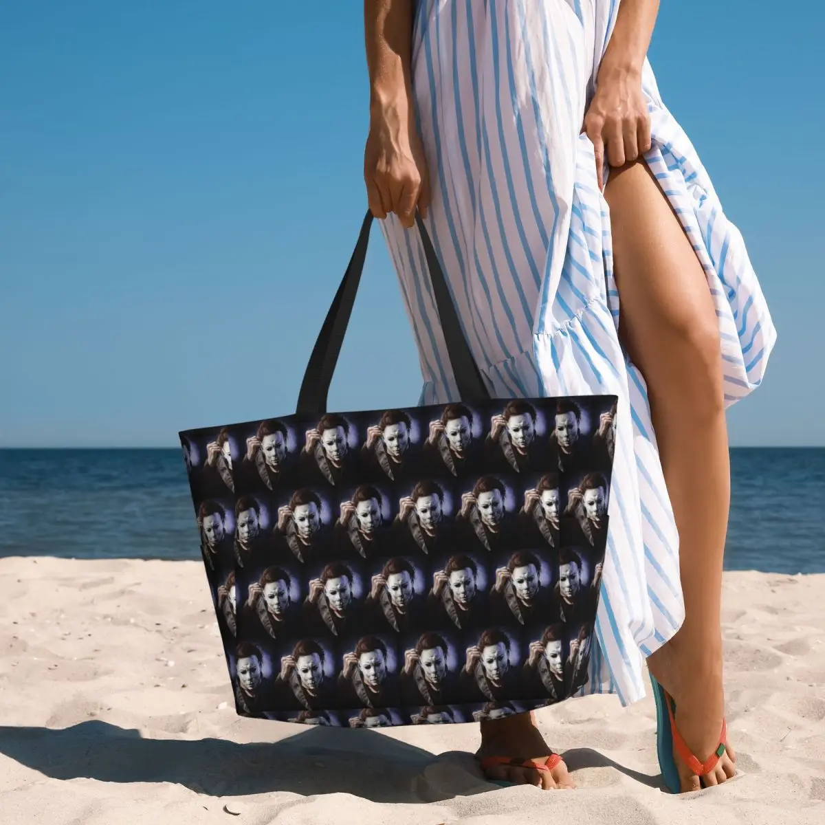 Michael Myers Beach Tote Bag Sport Gym Yoga Duffle Large Tote Bag Women Travel Bag Fitness bag