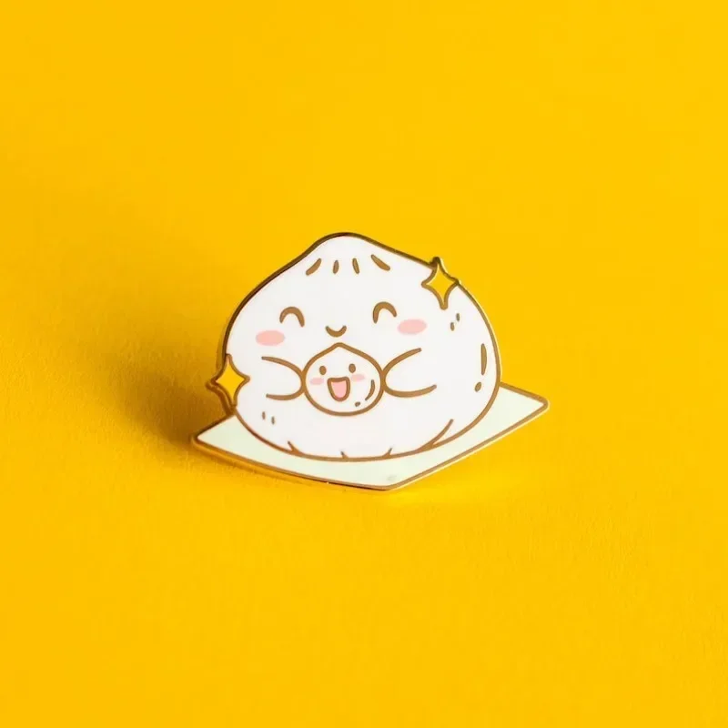 Big and Little Baos Enamel Pin Asian Food Metal Badge Dim Sum Brooch for Jewelry Accessory