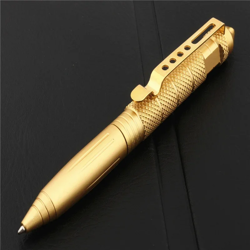 High Quality Metal Color Tactical Defense Ballpoint Pens for Students and Office Use