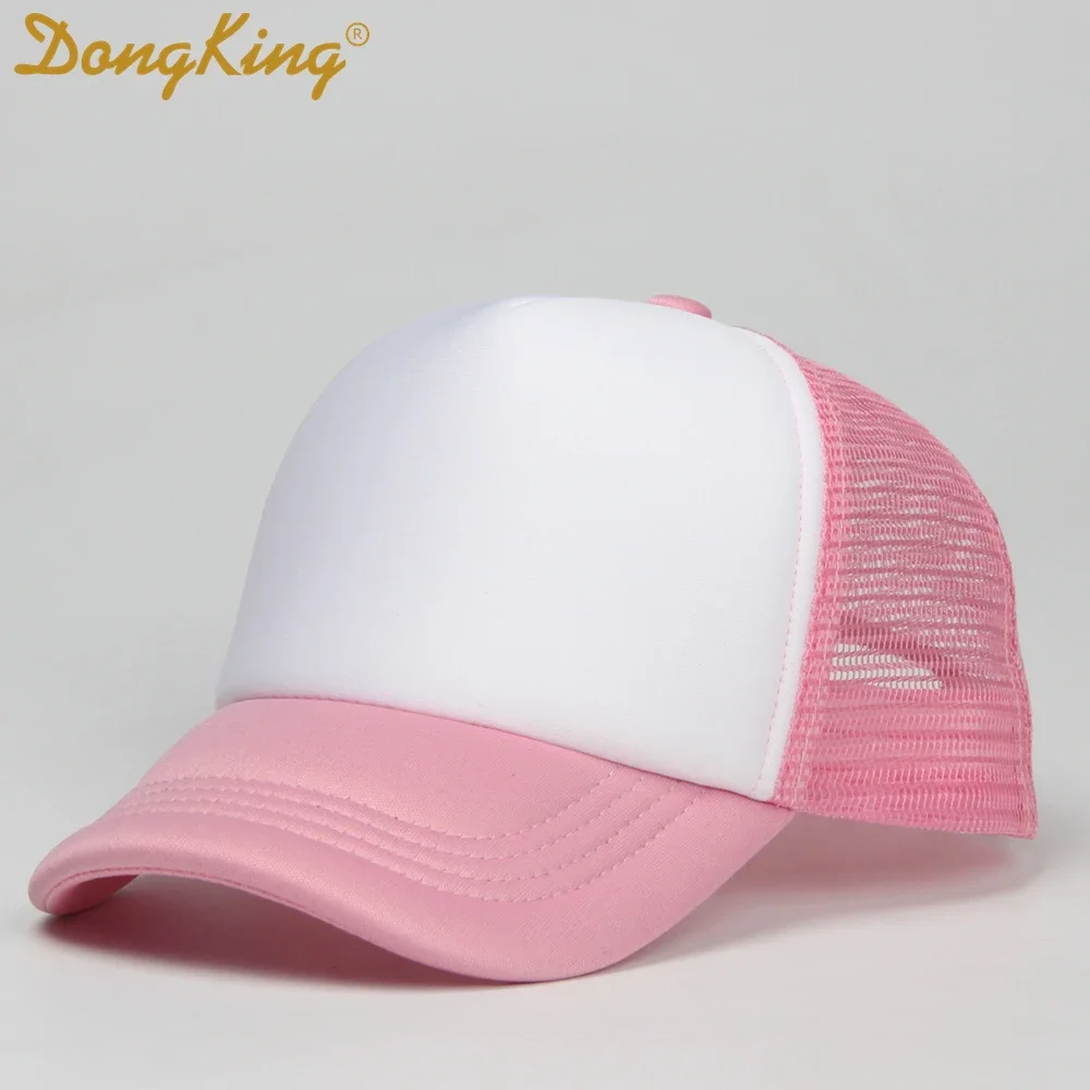 

DongKing Kids Children Trucker Hat Top Quality Mesh Back Cap Boy Girl Hats Flat Visor Curved Visor Sun Hat Gift