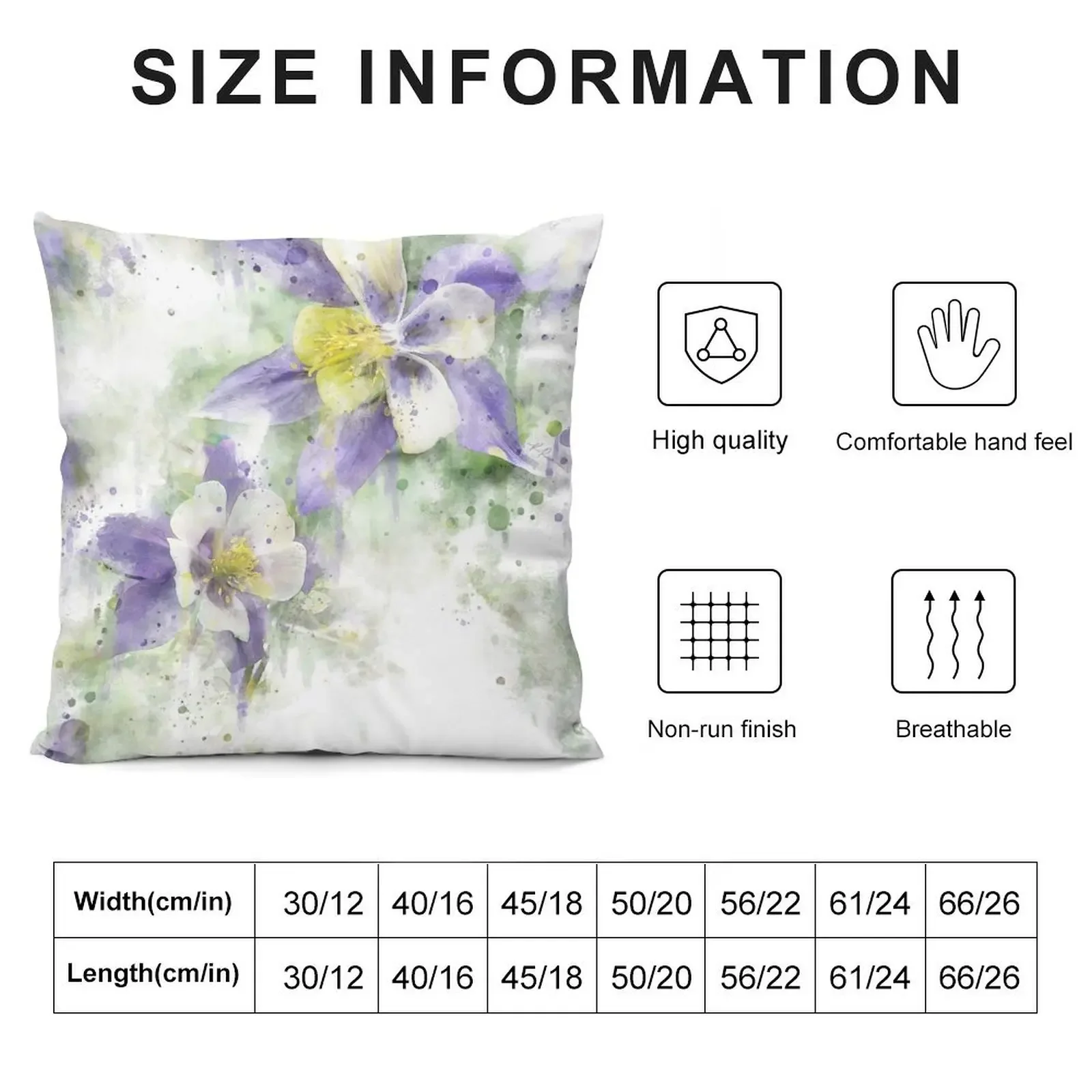 Colorado Columbines Throw Pillow Decorative Sofa Cushions Cushion Cover Set pillow