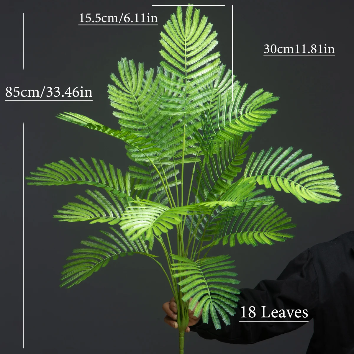 88 cm 18 Gabeln große gefälschte Palmenpflanzen künstliche Monstera-Kunststoff-Farnblätter künstlicher Palmenzweig für Hausgarten-Party-Dekoration – Detail 12