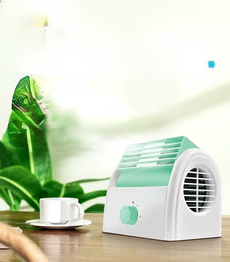 

#Vaneless electric fan, small desktop air circulation fan, office silent shaking head mini fan