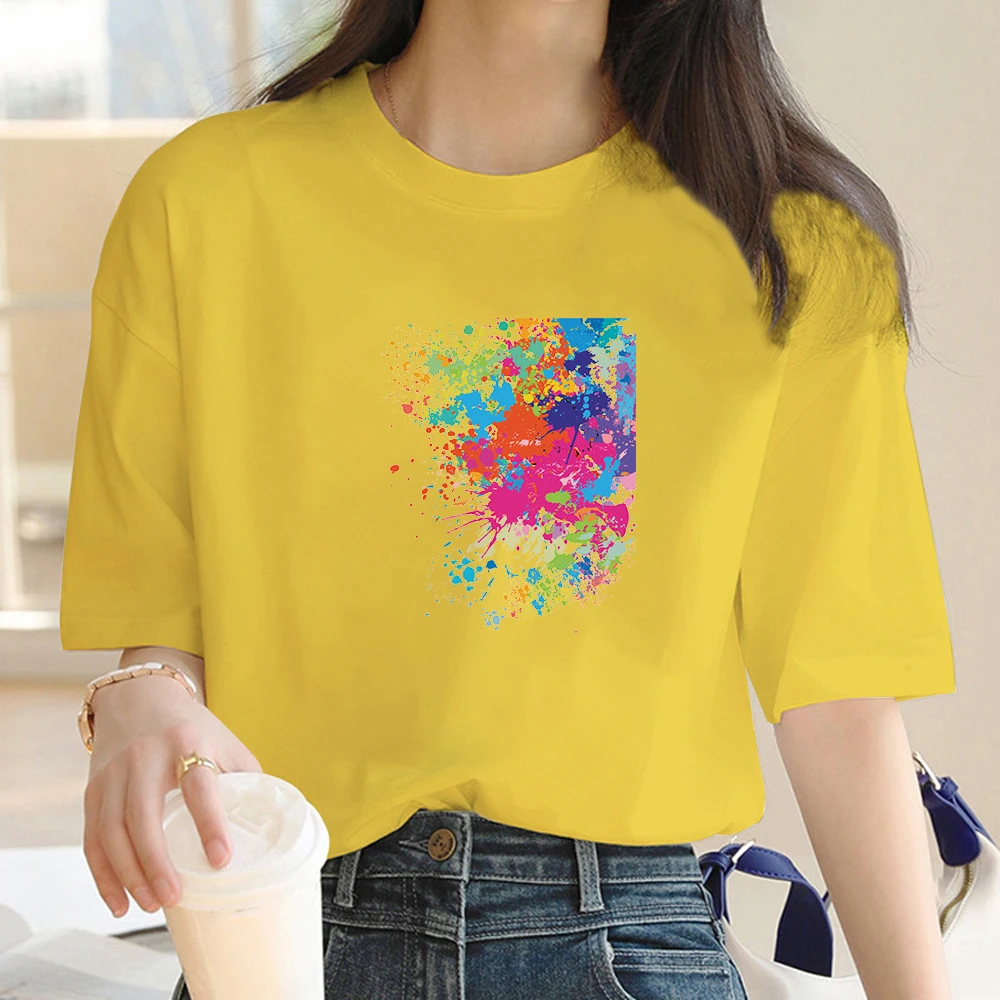 Camiseta feminina de manga curta estampa estética, roupa de rua com namoradas, blusa Harajuku casual, tendência da moda, Y2K