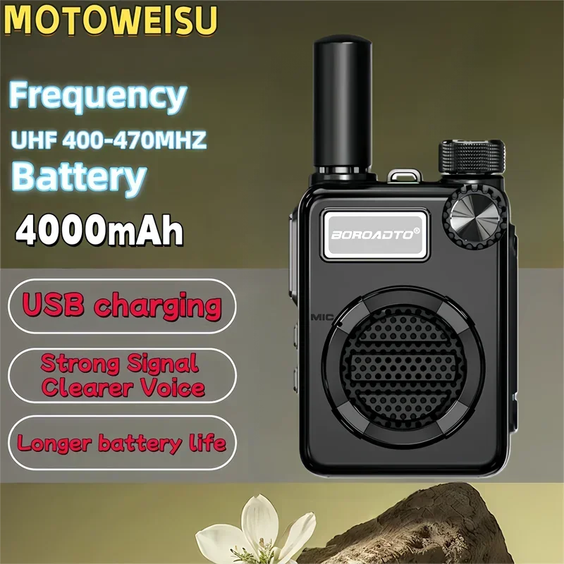 ホットセール-ミニ無線機-2台セット-uhf-400-470mhz-双方向無線-type-c充電-ハンズフリー-ワンキー周波数コピー-長時間待機