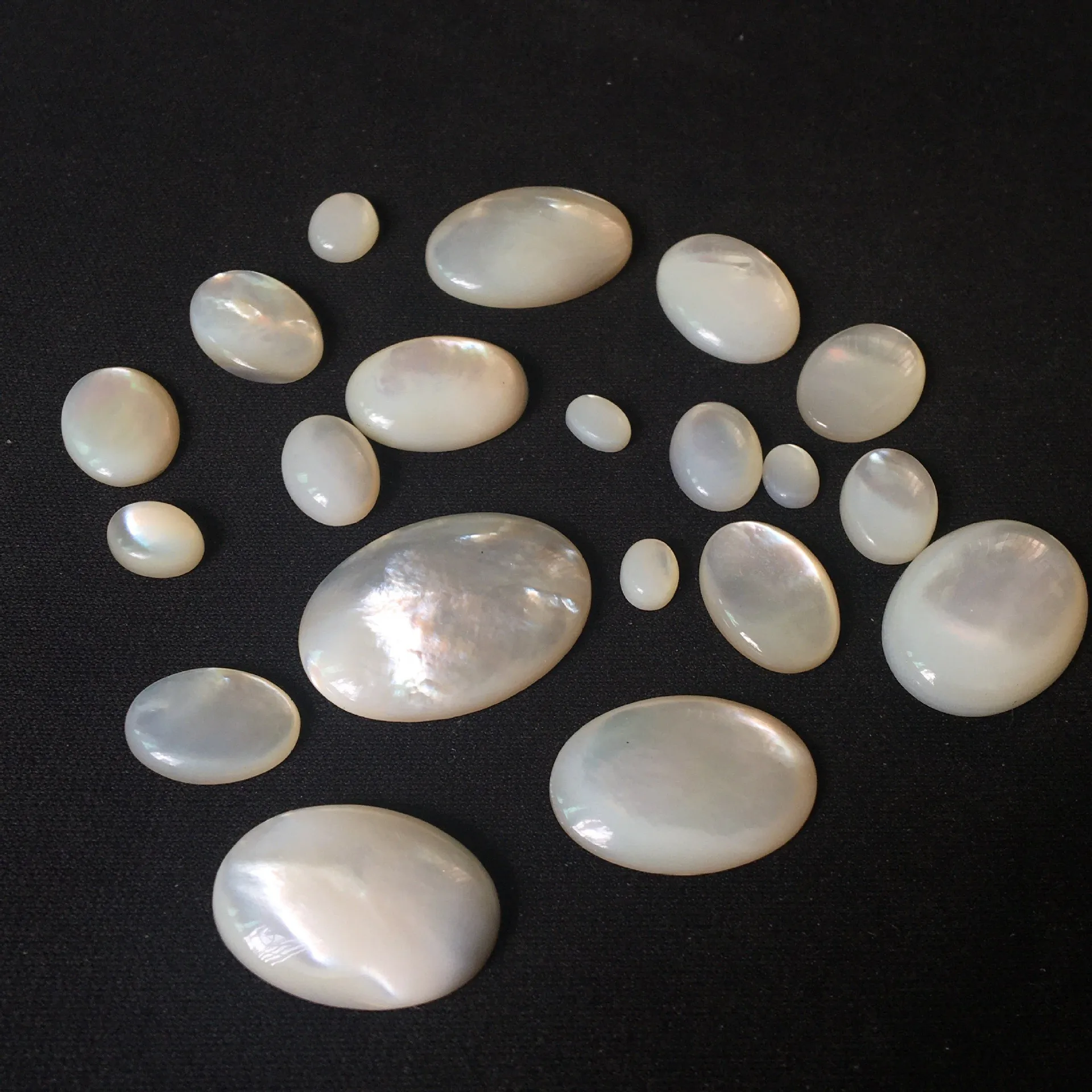 6x8 8x10 10x12mm Natural Mother Of Pearl Beads Cabochon, Oval Shape Gemstones Jewelry Making Fashion Jewelry Accessorie