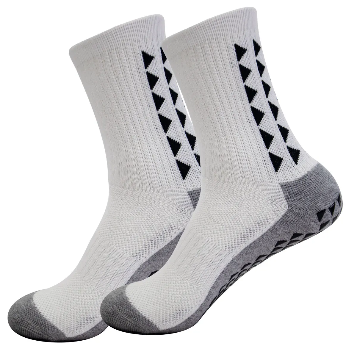 

1 pair of new inverted triangle gray anti slip football socks, basketball socks, yoga socks, sports socks, outdoor sports socks