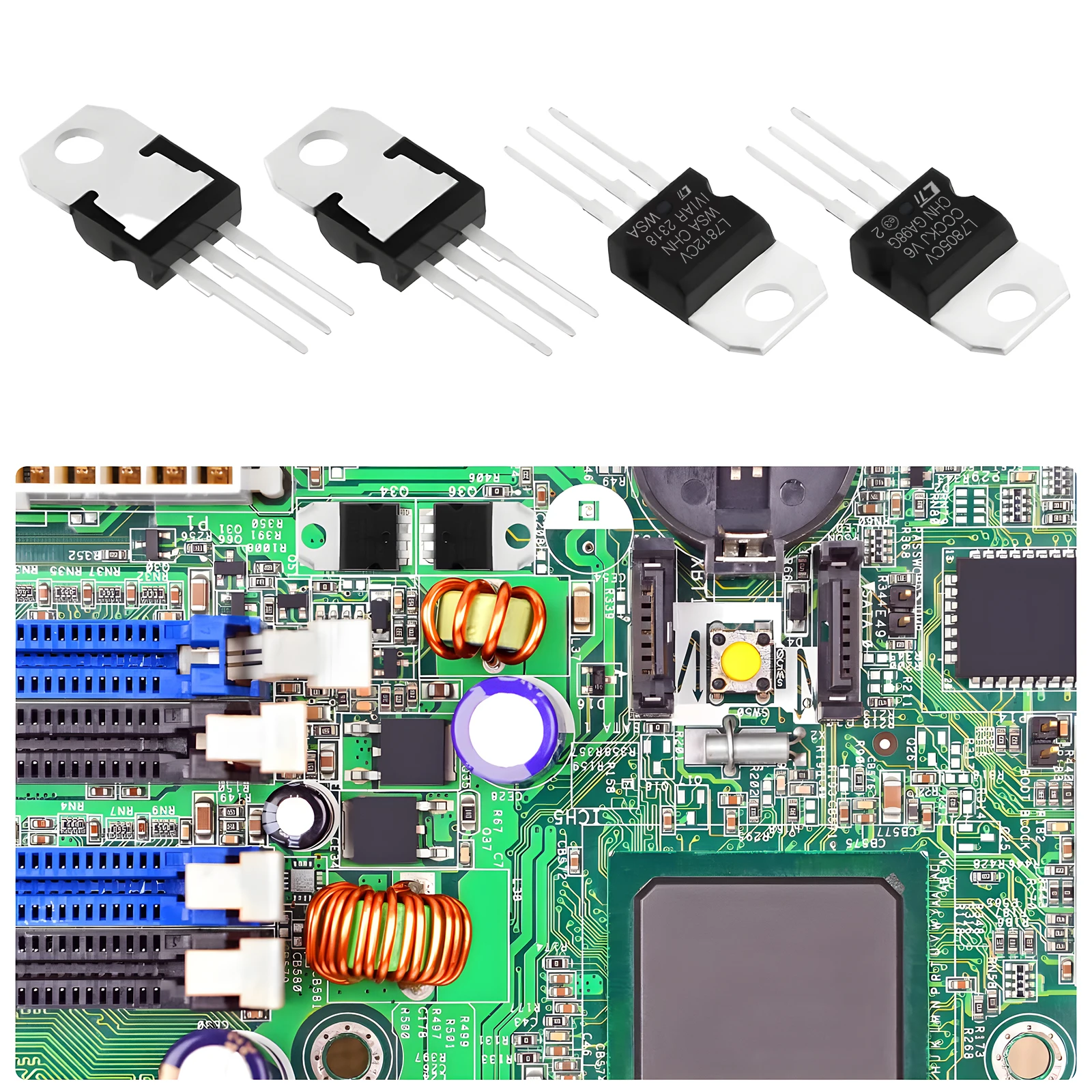 5/10/20 Stück LM7805 L7805 7805 L7812CV 7812 Spannungsregler-IC-ICs 5 V 1,5 A LDO REG TO-220