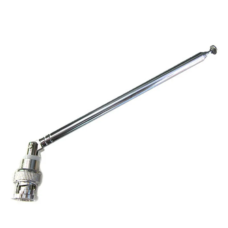 1pc Silver Color 62cm Stainless Steel FM Radio Antenna BNC Connector Telescopic Aerial
