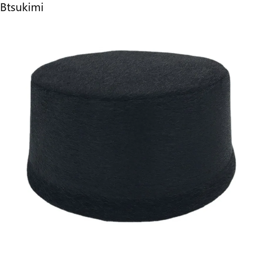 القبعات الإسلامية الرجالية قبعات قشرة صلبة قبعات الصلاة عيد حفلة أنيقة السعودية دبي عمامة العرقية نمط الشتاء الدفء قبعة الجد