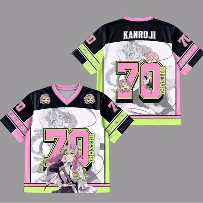 Demon Slayer Mitsuri Kanroji Anime série numéro 70 maillot surdimensionné Kpop Baseball Hockey tenue T-shirt quotidien unisexe hauts t-shirts